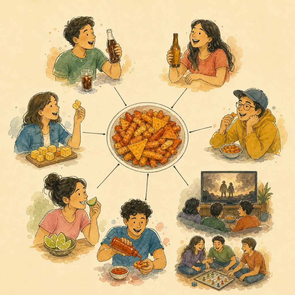 Ilustración del mapa de consumo de botanas